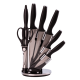 Набор кухонных ножей 7 предметов, черный.
