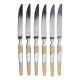 Набір столових ножів 6 штук з нержавіючої сталі, срібло з позолотою