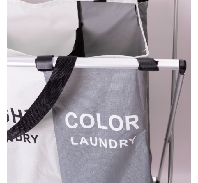 Корзина для белья текстильная на 3 секции 65*40*58 см