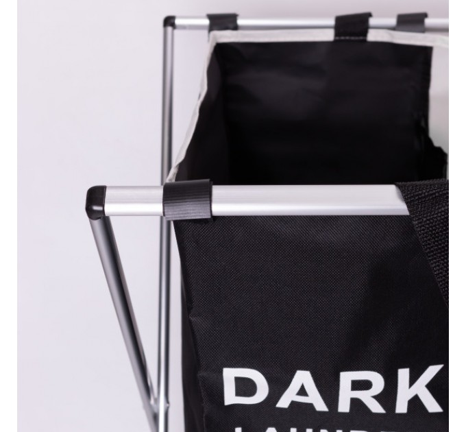 Корзина для белья текстильная на 3 секции 65*40*58 см