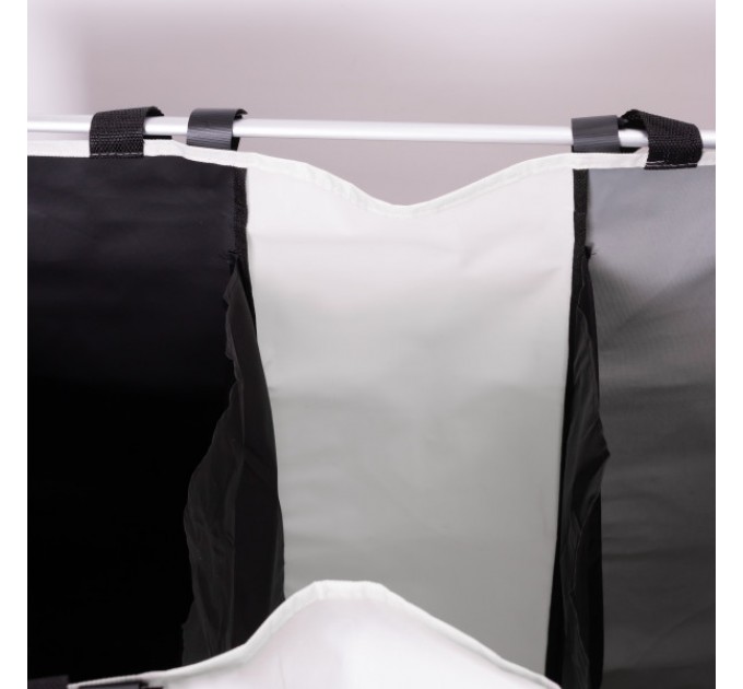 Корзина для белья текстильная на 3 секции 65*40*58 см