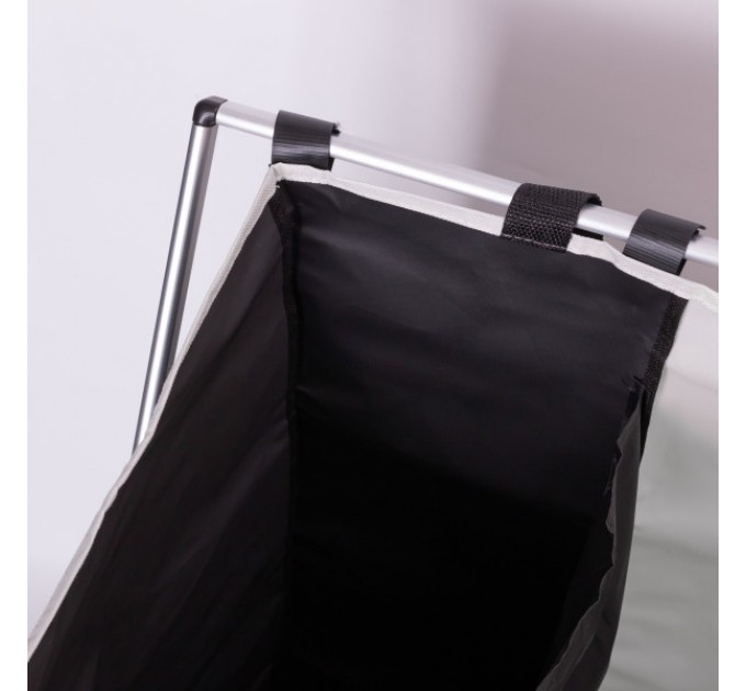 Корзина для белья текстильная на 3 секции 65*40*58 см