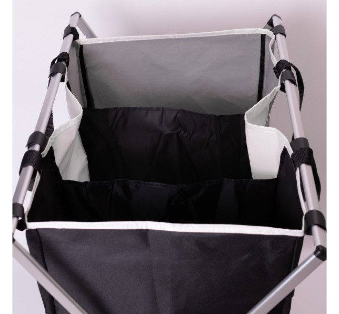 Корзина для белья текстильная на 3 секции 65*40*58 см