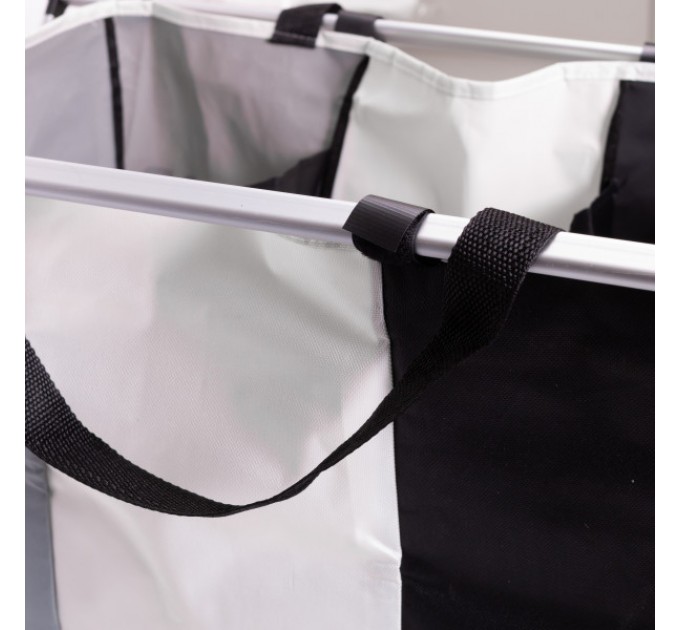 Корзина для белья текстильная на 3 секции 65*40*58 см