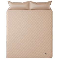 Надувний матрац автоматичний 190*130*3 см з подушкою, бежевий