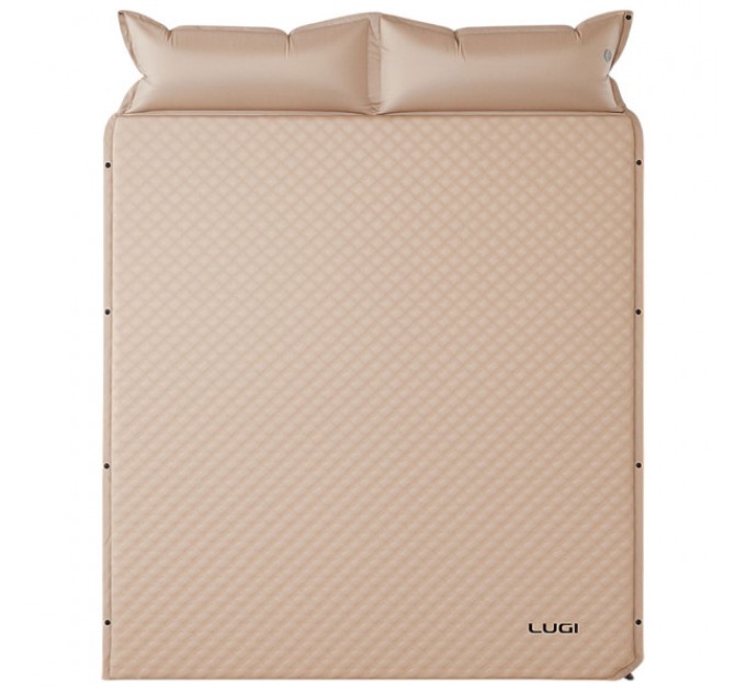 Надувний матрац автоматичний 190*130*3 см з подушкою, бежевий