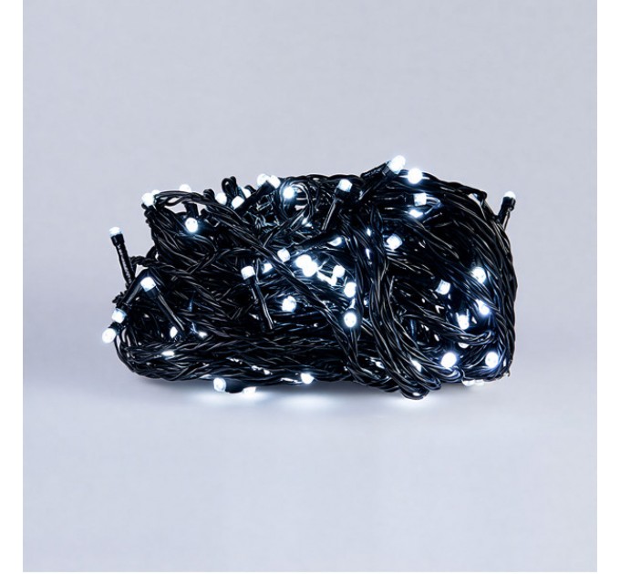 Гірлянда Нитка 220 LED 22 м чорна, білий