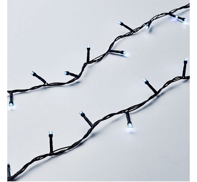 Гірлянда Нитка 220 LED 22 м чорна, білий