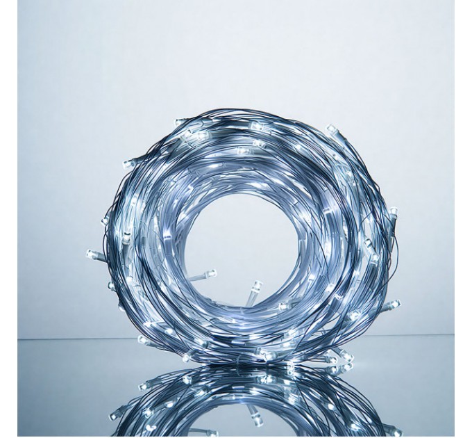 Гірлянда Нитка 220 LED 22 м прозора, білий