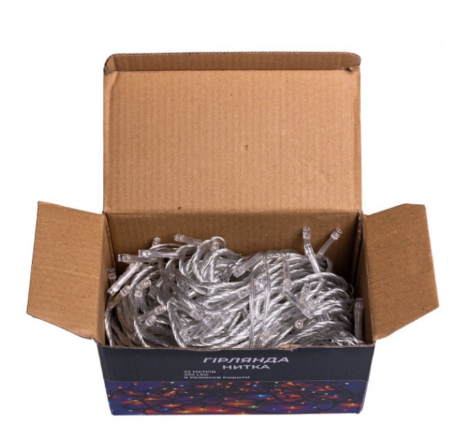 Гірлянда Нитка 220 LED 22 м прозора, жовтий