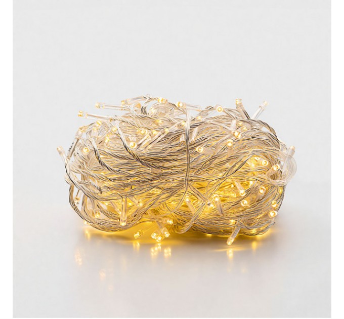 Гірлянда Нитка 220 LED 22 м прозора, жовтий
