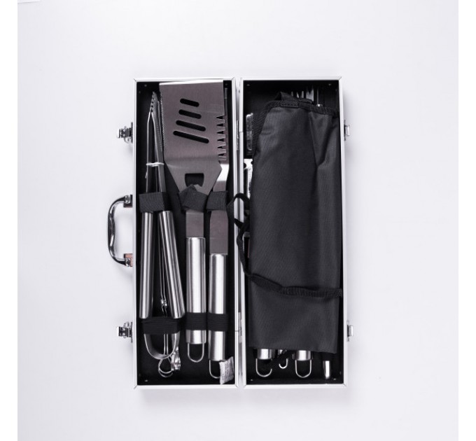 Набір аксесуарів для грилю та барбекю в кейсі 19 предметів