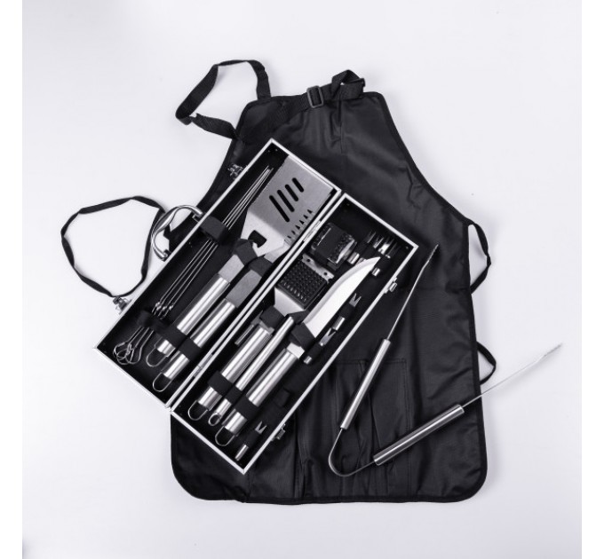 Набір аксесуарів для грилю та барбекю в кейсі 19 предметів