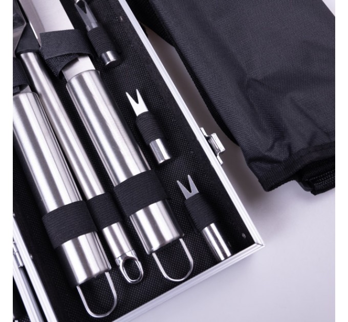 Набір аксесуарів для грилю та барбекю в кейсі 19 предметів