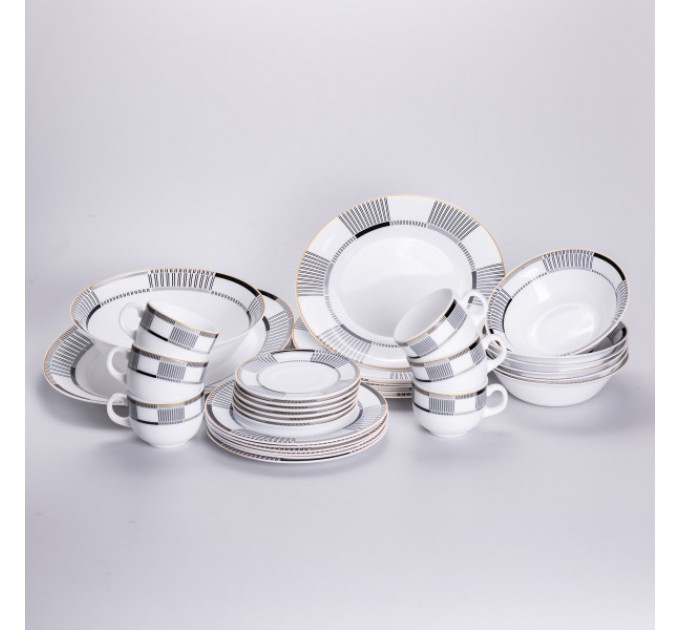 Столовий сервіз на 6 персон порцеляновий Geometry