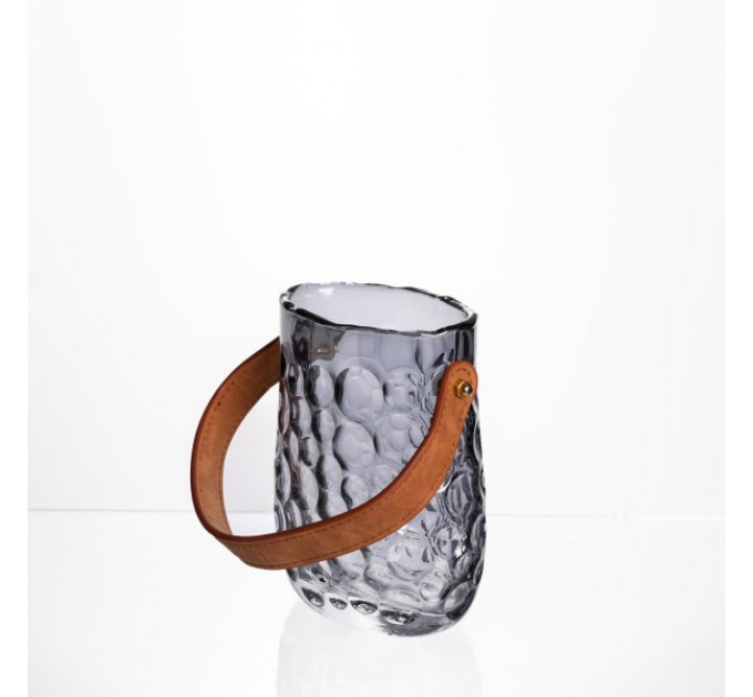 Ваза для квітів та декору Сумочка 800 мл, димчастий сірий