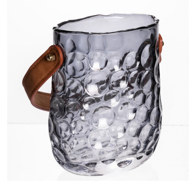 Ваза для квітів та декору Сумочка 800 мл, димчастий сірий