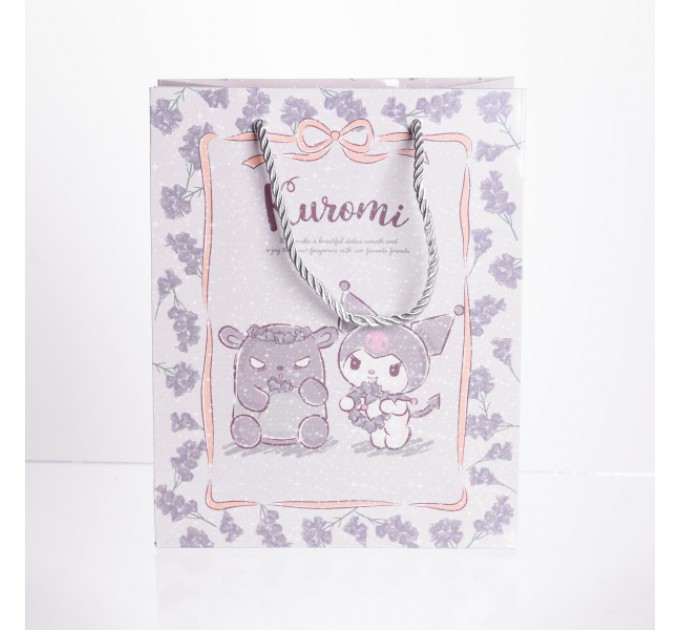 Подарунковий пакет Kuromi 19*9.5*24.5 см 12 штук в упаковці, фіолетовий