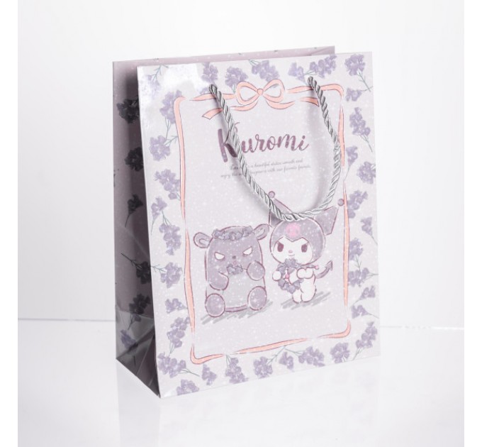 Подарунковий пакет Kuromi 19*9.5*24.5 см 12 штук в упаковці, фіолетовий