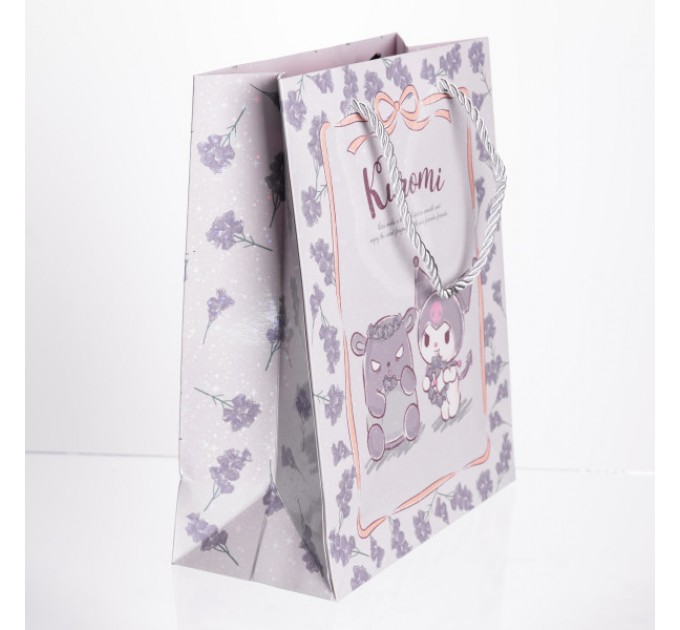 Подарунковий пакет Kuromi 19*9.5*24.5 см 12 штук в упаковці, фіолетовий