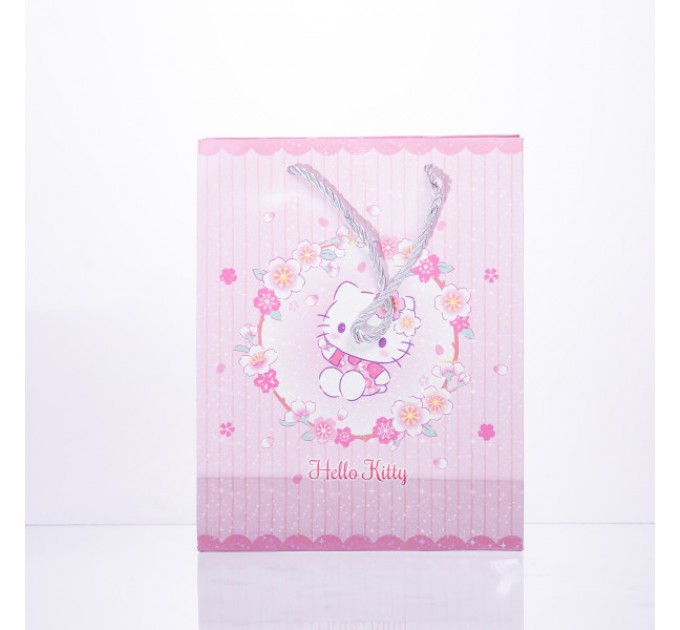 Подарунковий пакет Hello Kitty 19*9.5*24.5 см 12 штук в упаковці, рожевий