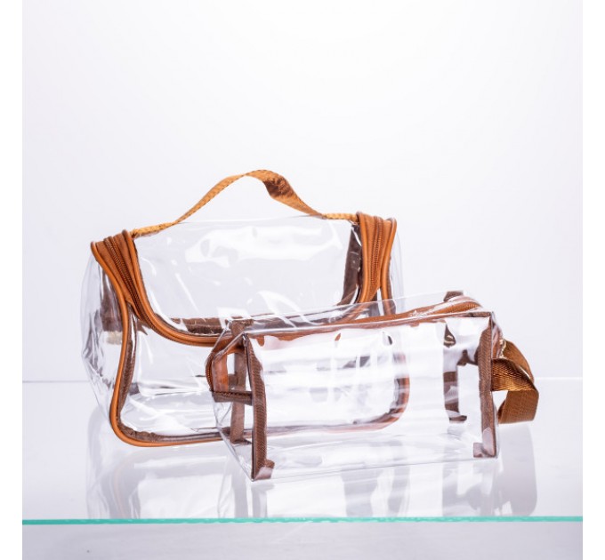 Набір косметичок прозорих 2 штуки 23.5*13*16 см/ 18*8*10.5 см