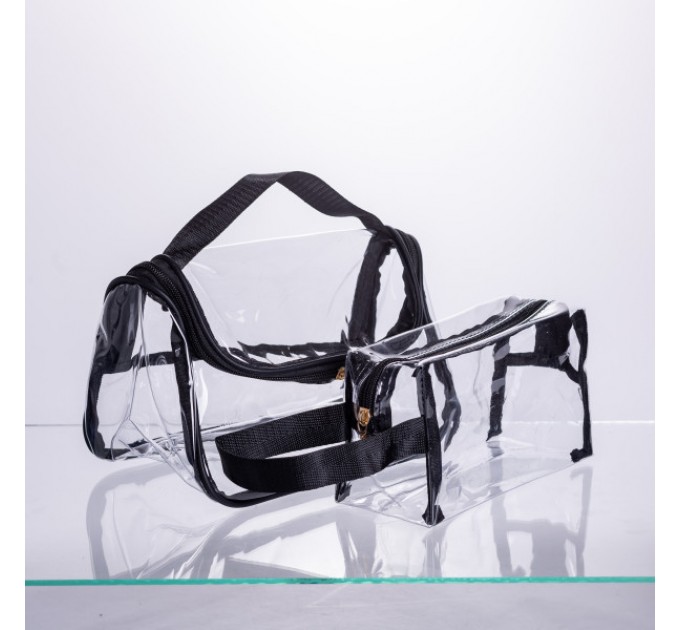 Набір косметичок прозорих 2 штуки 23*14.5*17 см/ 18*8*10.5 см