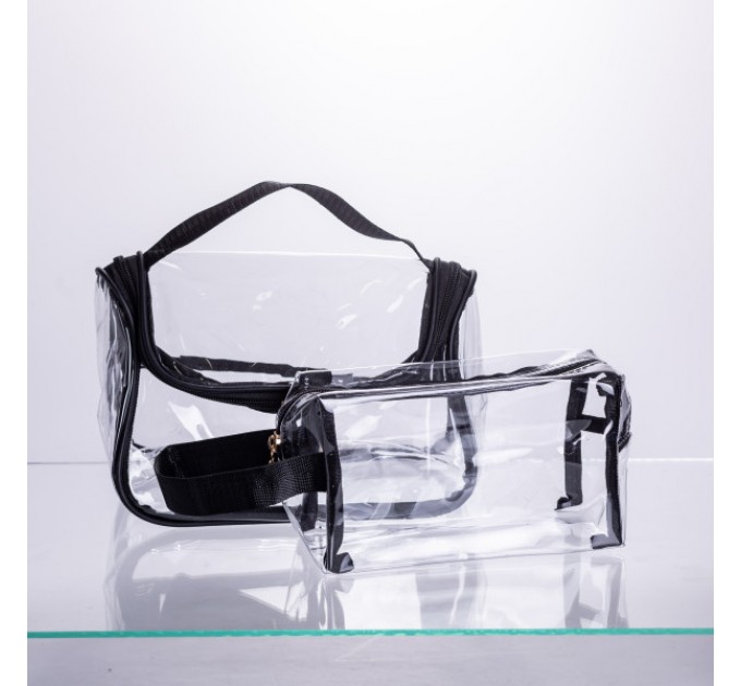 Набір косметичок прозорих 2 штуки 23*14.5*17 см/ 18*8*10.5 см