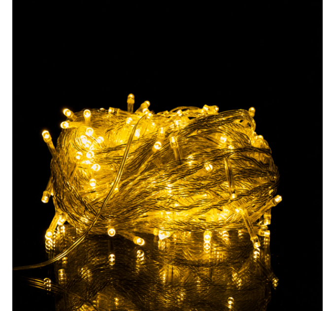 Гірлянда Нитка 180 LED 18 м прозора, жовтий