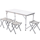 Стол для пикника раскладной со стульями 120*60*70/61/54 см, белый