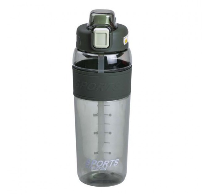Бутылка для воды Sports 800 мл с трубочкой, зеленый