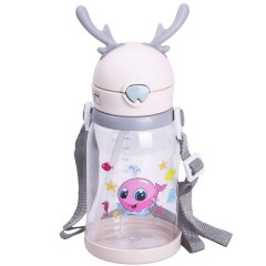 Дитяча пляшка для води 550 мл з ремінцем, бежевий