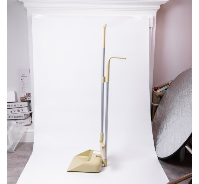 Набір для прибирання щітка та совок з довгою ручкою 82 см, оливковий