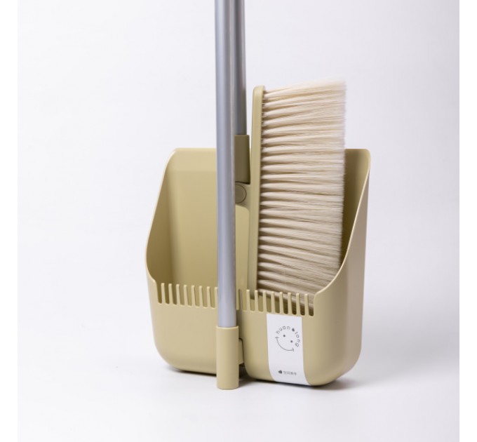 Набір для прибирання щітка та совок з довгою ручкою 82 см, оливковий