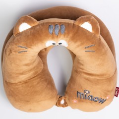 Подушка для шиї Miaow U-подібна подвійна, коричневий