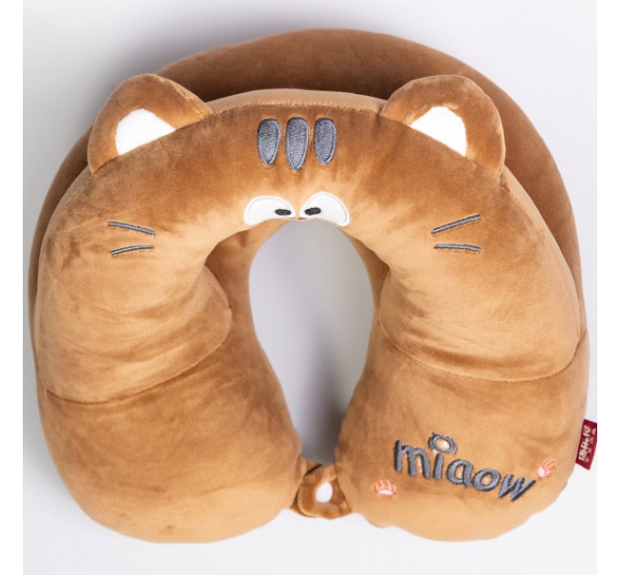 Подушка для шиї Miaow U-подібна подвійна, коричневий