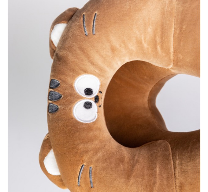 Подушка для шиї Miaow U-подібна подвійна, коричневий