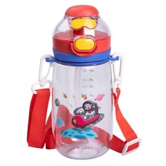 Дитяча пляшка для напоїв 550 мл з ремінцем, червоний Дитяча пляшка для напоїв 550 мл з ремінцем, червоний