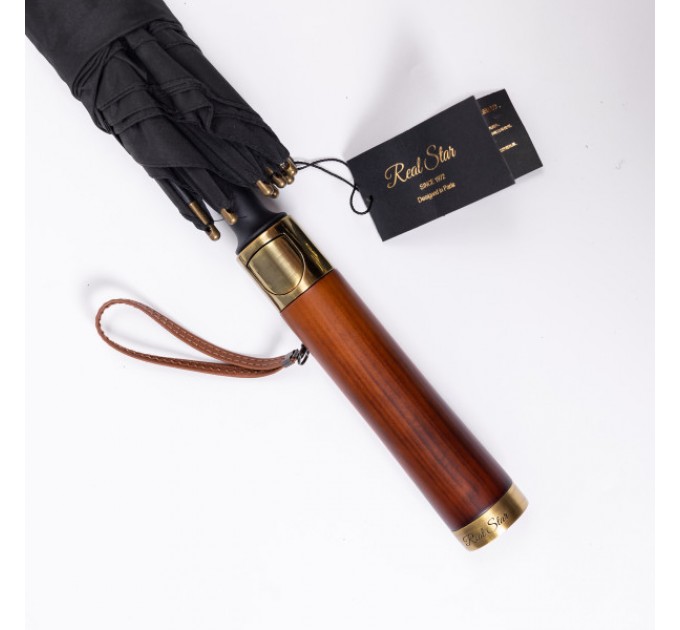 Парасоля-тростина складна напівавтомат 124 см, чорний