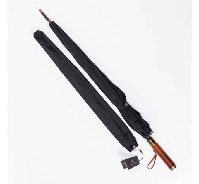Парасоля-тростина складна напівавтомат 124 см, чорний