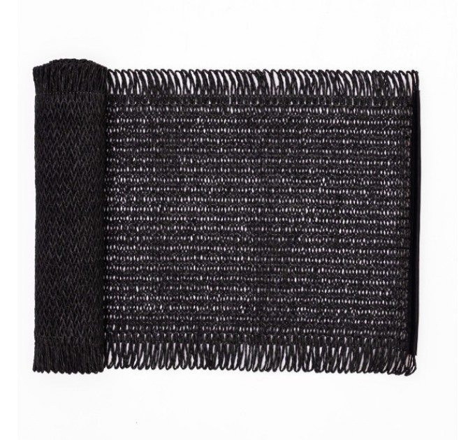 Доріжка раннер для сервірування столу Fringe 120*30 см, чорний