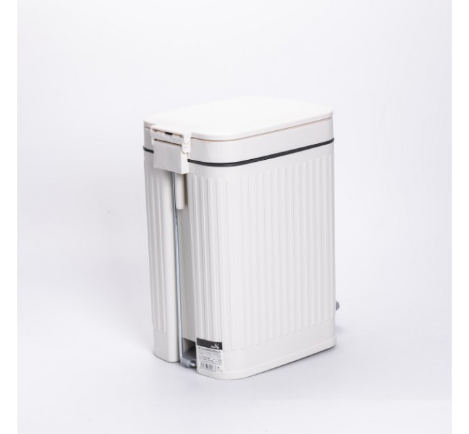 Відро для сміття з педаллю 30*19*15 см, білий