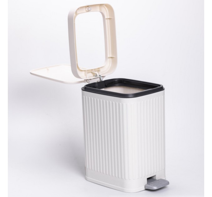 Відро для сміття з педаллю 30*19*15 см, білий
