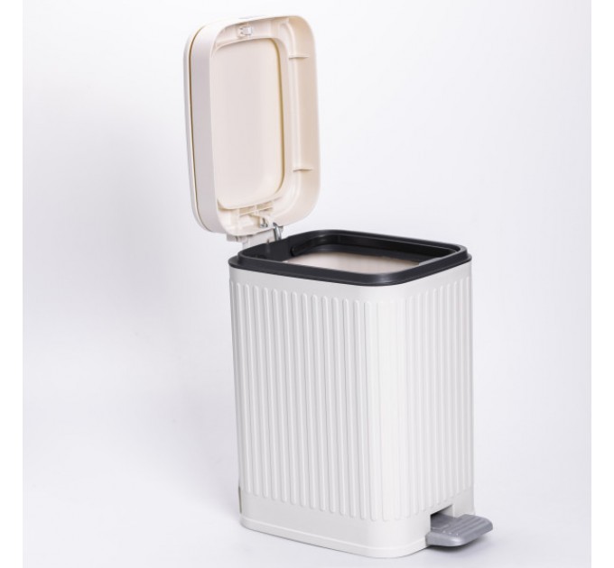 Відро для сміття з педаллю 30*19*15 см, білий