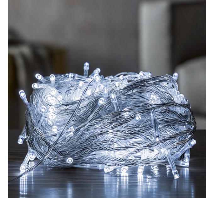 Гірлянда Нитка 180 LED 18 м прозора, білий