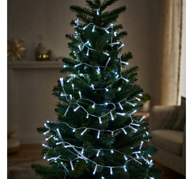 Гірлянда Нитка 180 LED 18 м прозора, білий