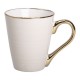 Чашка керамічна 320 мл із золотим обідком, бежевий