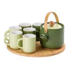 Чайний сервіз Fantasy керамічний на 6 персон на поворотній підставці