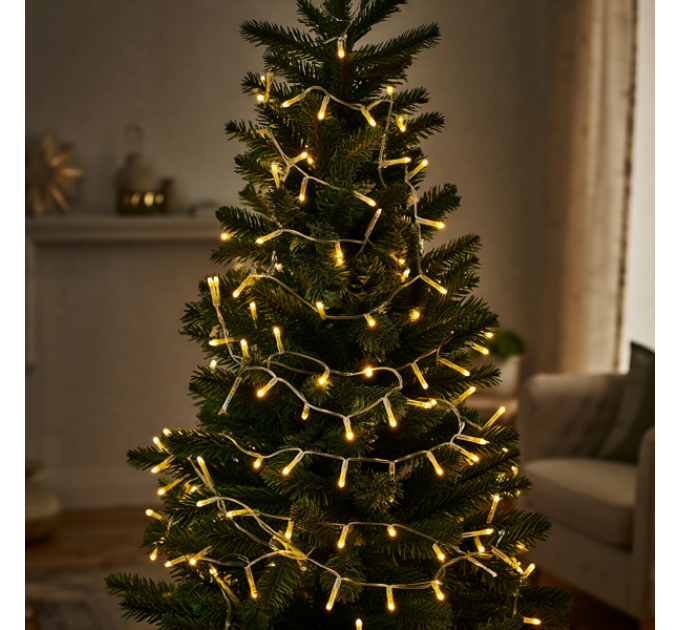 Гірлянда Нитка 180 LED 18 м прозора, жовтий