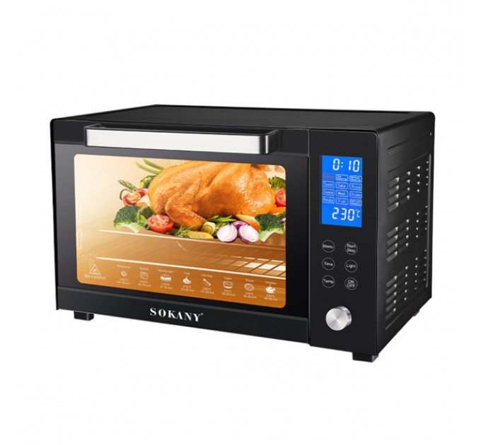 Духовка електрична настільна SOKANY SK-10011 об'ємом 50 літрів з таймером, чорний